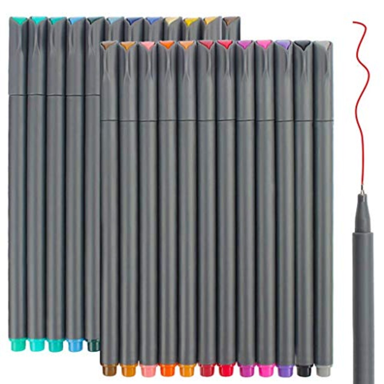 Taotree 24 Fineliner Color Pens, Fine Line Colored Sketch Writing